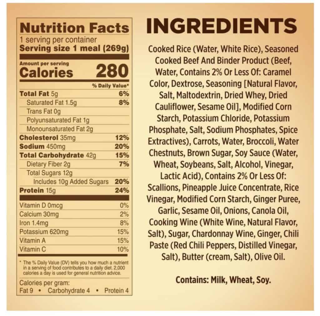 health choice frozen dinner ingredients